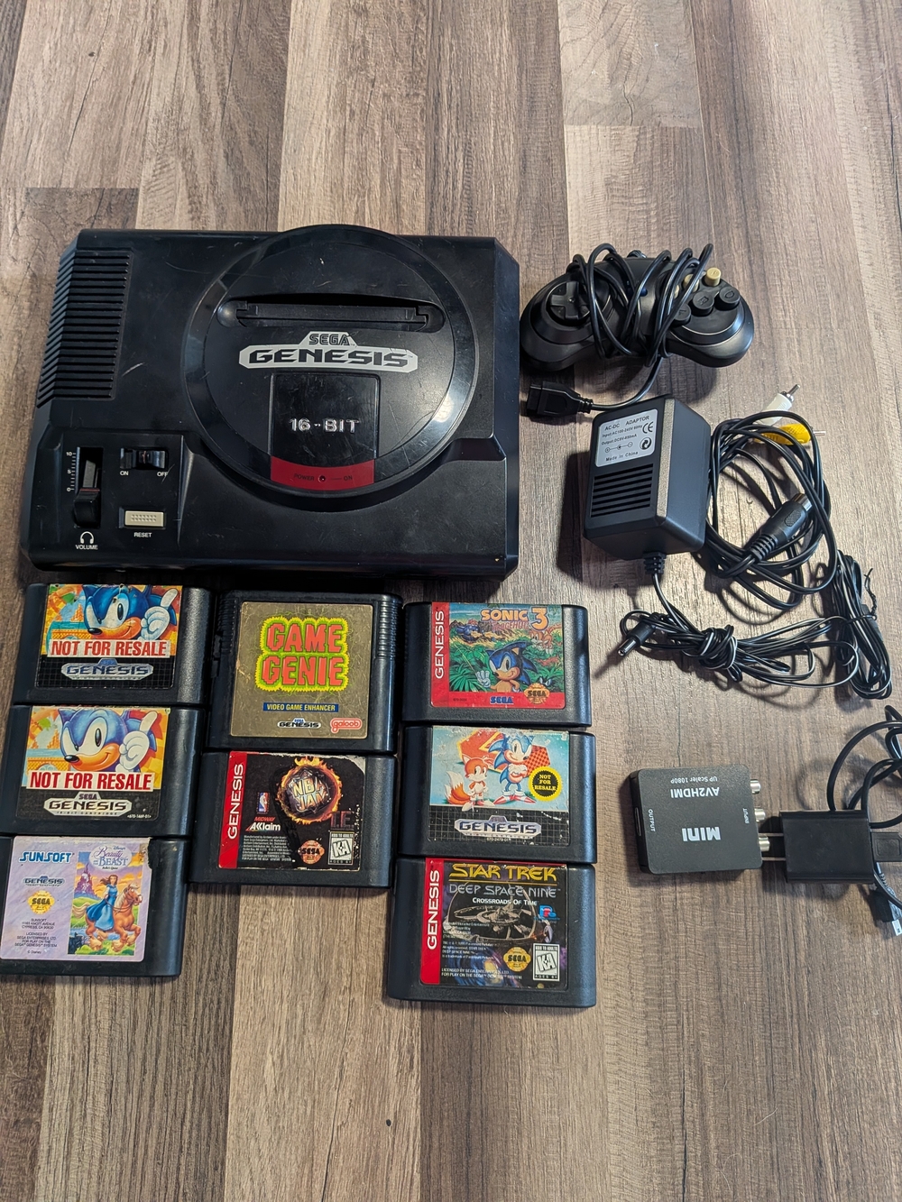SEGA Genesis 16-Bit Console Bundle in Black with Controllers and Games